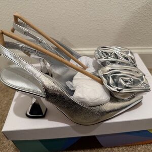 “Brandnew”Katy Perry Silver Slingback Heels size6.5